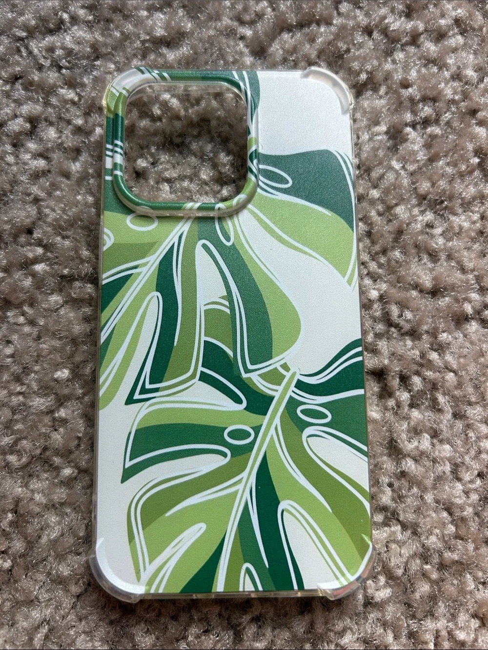 iPhone 16 pro Phone Case with Green Tropical Leaf Design